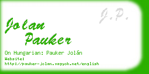 jolan pauker business card