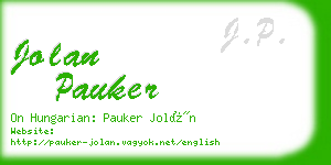 jolan pauker business card